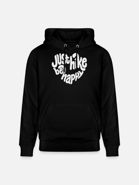 Just Hike Be Happy Lettering - Stanley/Stella CRUISER Unisex Organic Hoodie - black