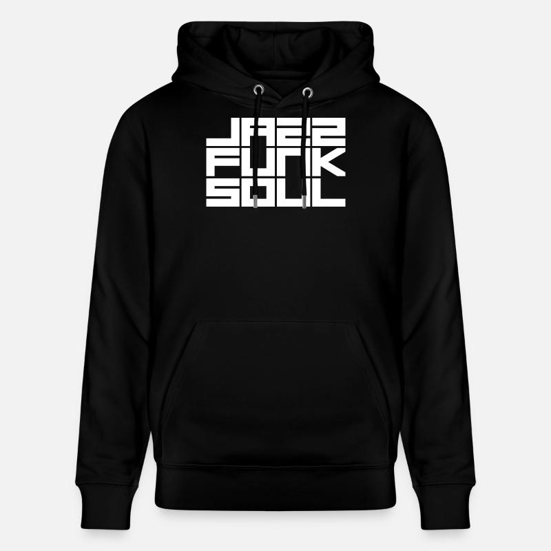 Monochromes Rastergeometrisches Muster - Stanley/Stella Unisex Bio-Hoodie CRUISER  - Schwarz