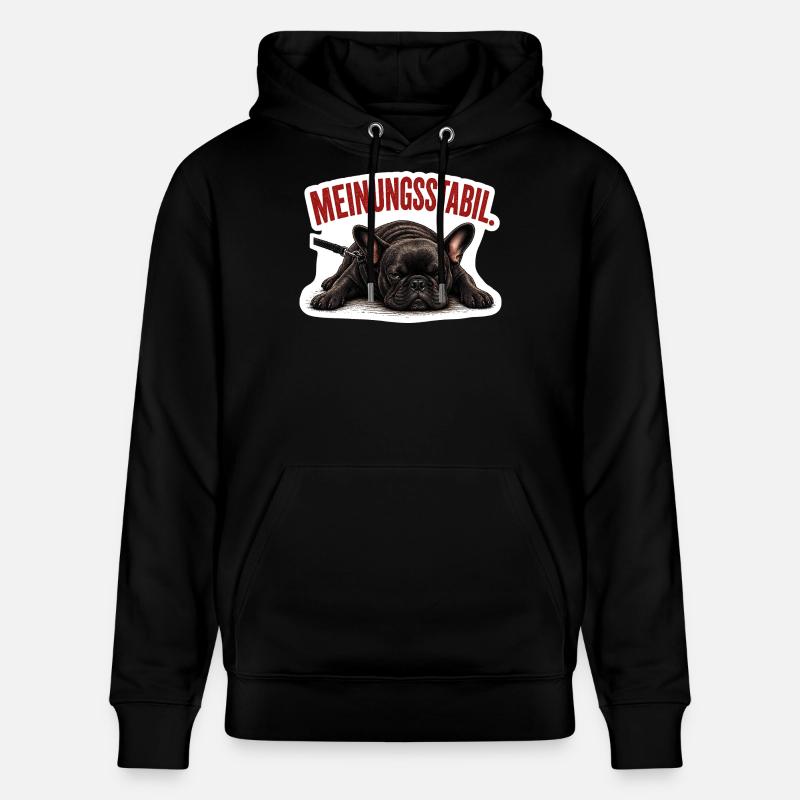 Frenchie – Meinungsstabil Bully - Stanley/Stella Unisex Bio-Hoodie CRUISER  - Schwarz