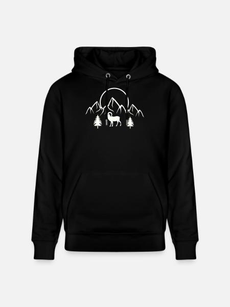 Alpine Mondlandschaft mit Steinbock - Stanley/Stella Unisex Bio-Hoodie CRUISER - Schwarz