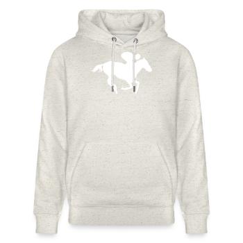 Reiten - Stanley/Stella Unisex Bio-Hoodie CRUISER  - Beige meliert - Vorne - Alina (178cm) & Michal (187cm)