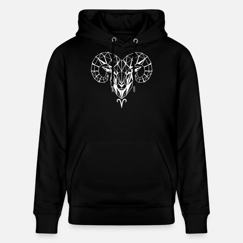 Tête de bélier géométrique - Sweat à capuche bio CRUISER Stanley/Stella Unisexe - noir