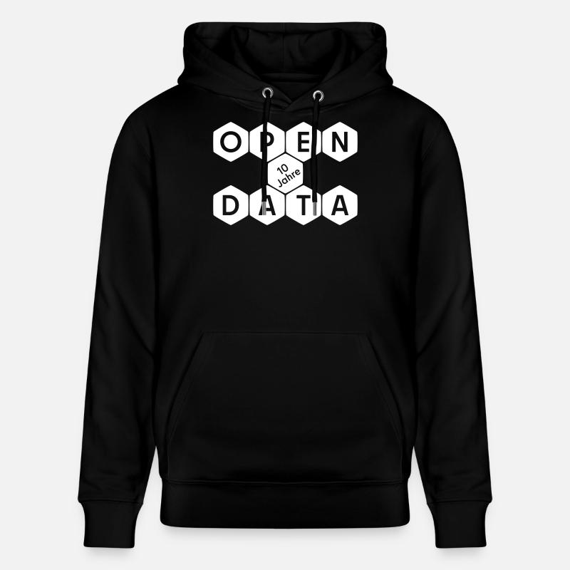 Open Data 10 Jahre Jubiläum (hell) - Stanley/Stella Unisex Bio-Hoodie CRUISER  - Schwarz