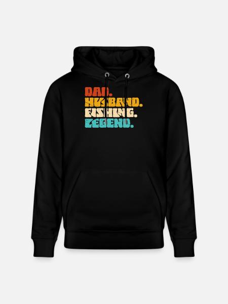 Papa Ehemann Angler Legende - Stanley/Stella Unisex Bio-Hoodie CRUISER - Schwarz