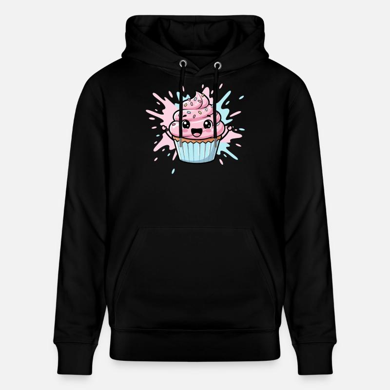 Illustration de cupcakes Kawaii - Sweat à capuche bio CRUISER Stanley/Stella Unisexe - noir
