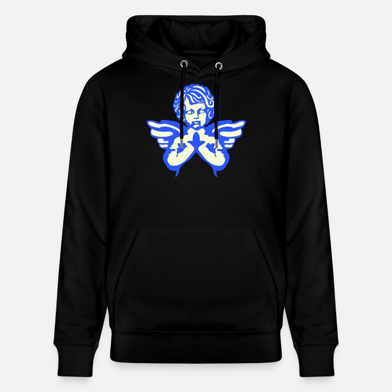 Ailes de figurine d’ange - Sweat à capuche bio CRUISER Stanley/Stella Unisexe - noir
