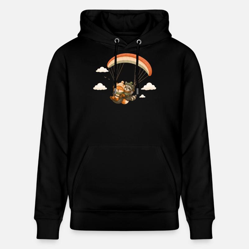 Tandem Flight Fox Raton Laveur Cartoon - Sweat à capuche bio CRUISER Stanley/Stella Unisexe - noir