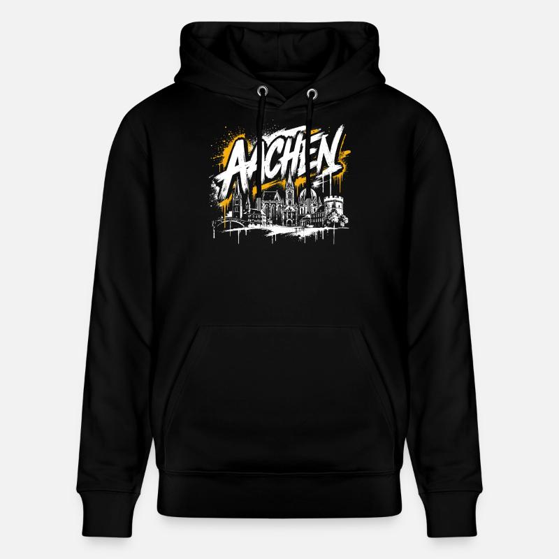 München Graffiti Skyline - Stanley/Stella Unisex Bio-Hoodie CRUISER  - Schwarz