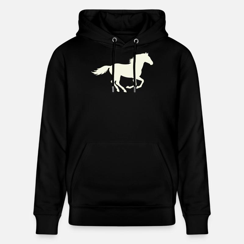 Silhouette de l’étalon sauteur - Sweat à capuche bio CRUISER Stanley/Stella Unisexe - noir