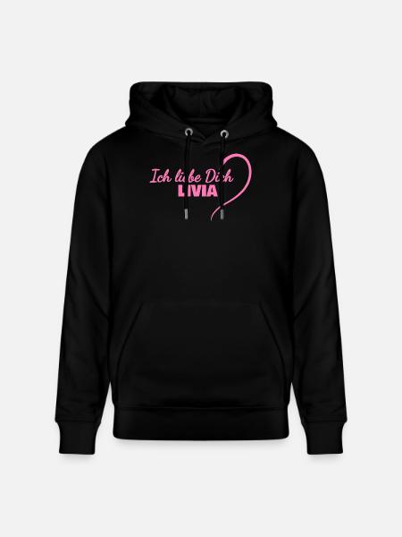 Livia als Herz - Stanley/Stella Unisex Bio-Hoodie CRUISER  - Schwarz