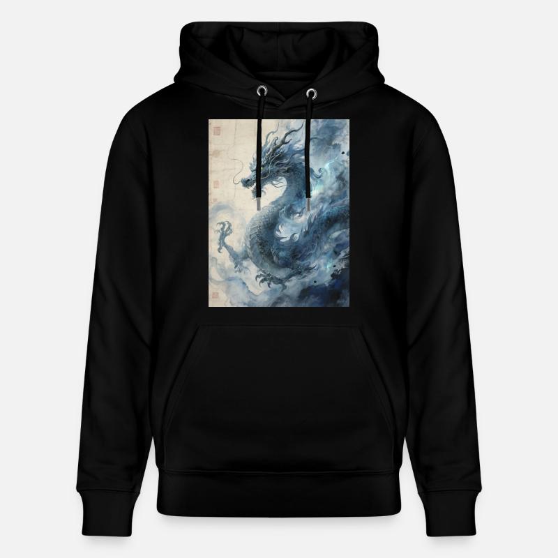 Die Sternennacht: Blauer Drache – Aether - Stanley/Stella Unisex Bio-Hoodie CRUISER  - Schwarz