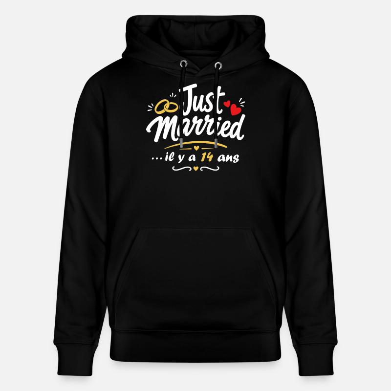 Just Married 14 Ans - Anniversaire - Sweat à capuche bio CRUISER Stanley/Stella Unisexe - noir