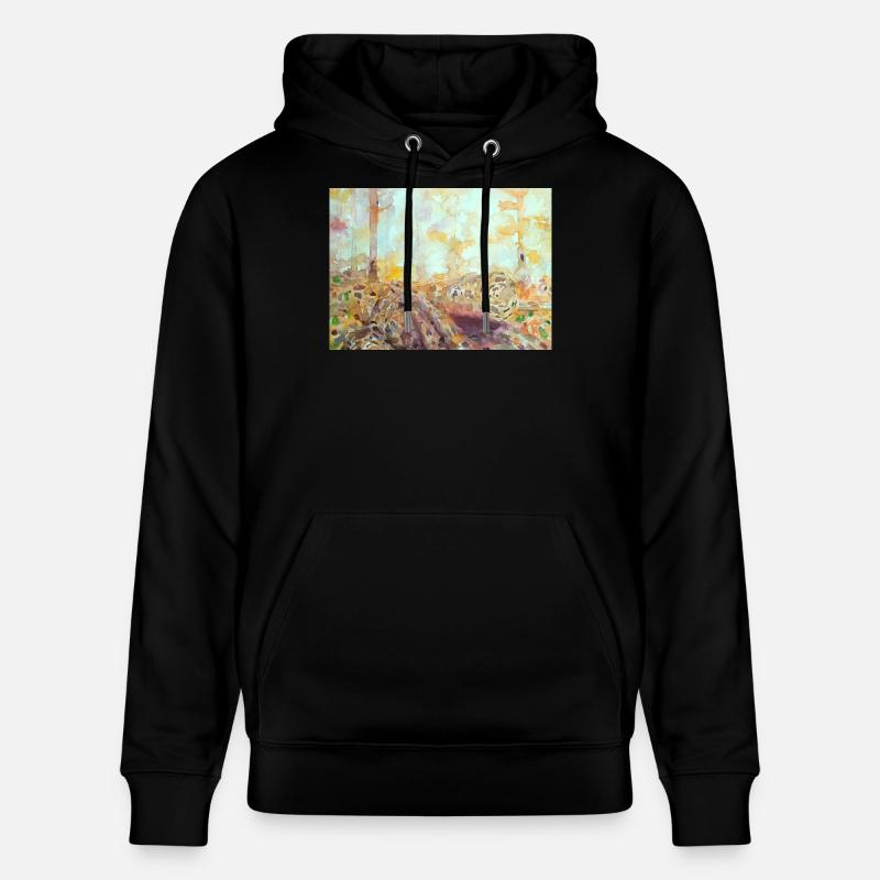Paysage aquarelle forestier automne - Sweat à capuche bio CRUISER Stanley/Stella Unisexe - noir