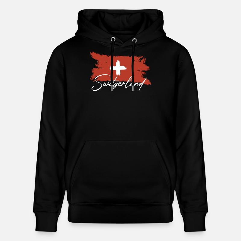 Drapeau suisse - Sweat à capuche bio CRUISER Stanley/Stella Unisexe - noir