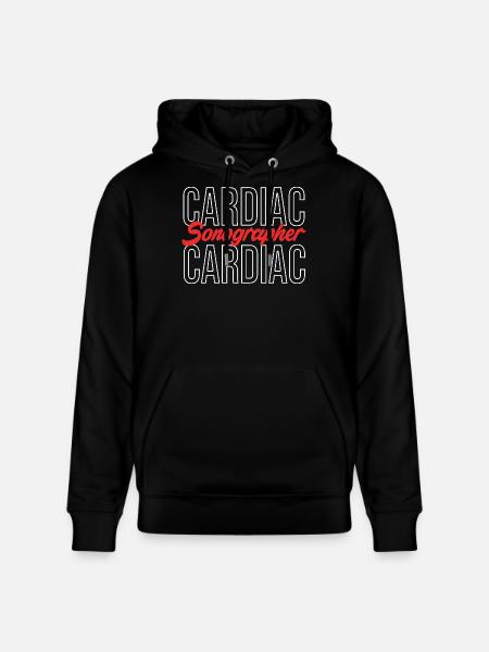 Cardiogram, cardiography, sonography, ultrasound - Stanley/Stella CRUISER Unisex Organic Hoodie - black