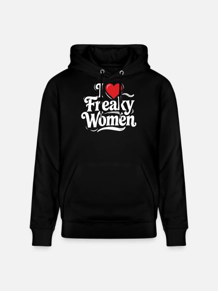 I Heart Freaky Women Tee - Stanley/Stella CRUISER Unisex Organic Hoodie - black