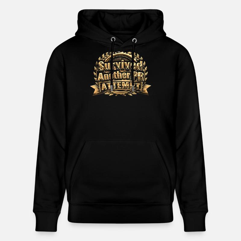 Hat einen weiteren PR-Versuch überlebt, lustiges PR-Gym-Geschenk - Stanley/Stella Unisex Bio-Hoodie CRUISER  - Schwarz