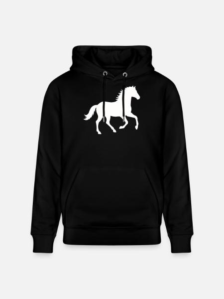 Silhouette d’un cheval sauvage - Sweat à capuche bio CRUISER Stanley/Stella Unisexe - noir