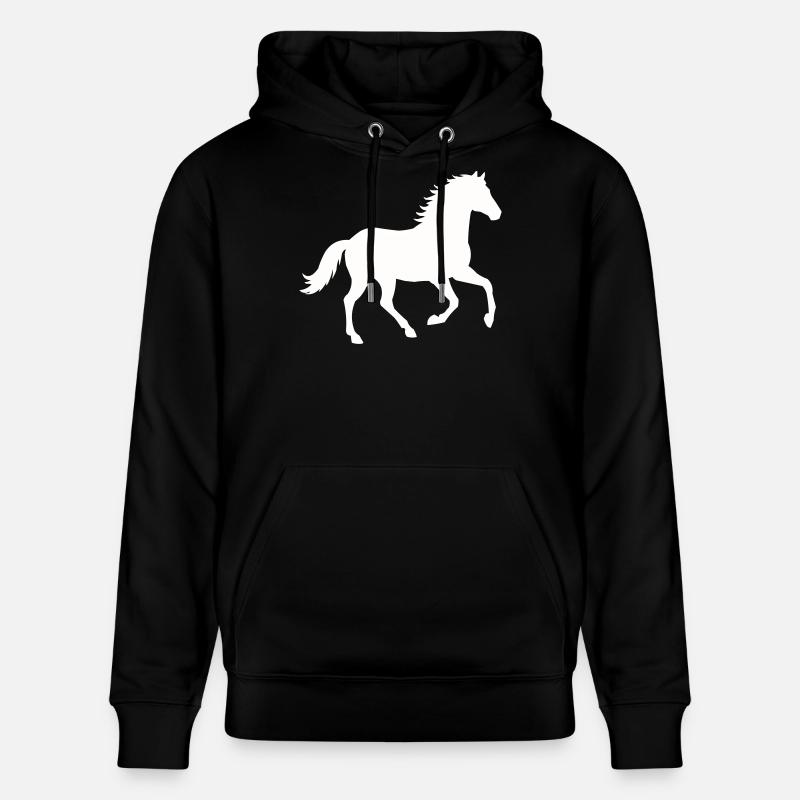 Silhouette eines wilden Pferdes - Stanley/Stella Unisex Bio-Hoodie CRUISER  - Schwarz