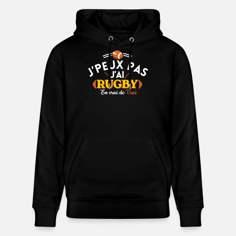 J'peux pas j'ai Rugby  - Sweat à capuche bio CRUISER Stanley/Stella Unisexe - noir