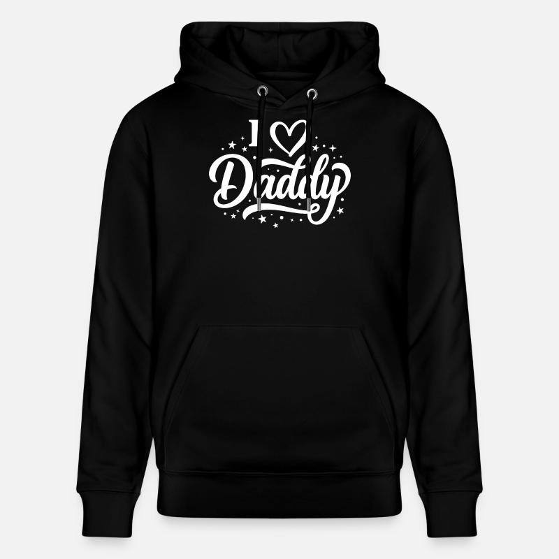 I Love Daddy Script Tee - Stanley/Stella Unisex Bio-Hoodie CRUISER  - Schwarz