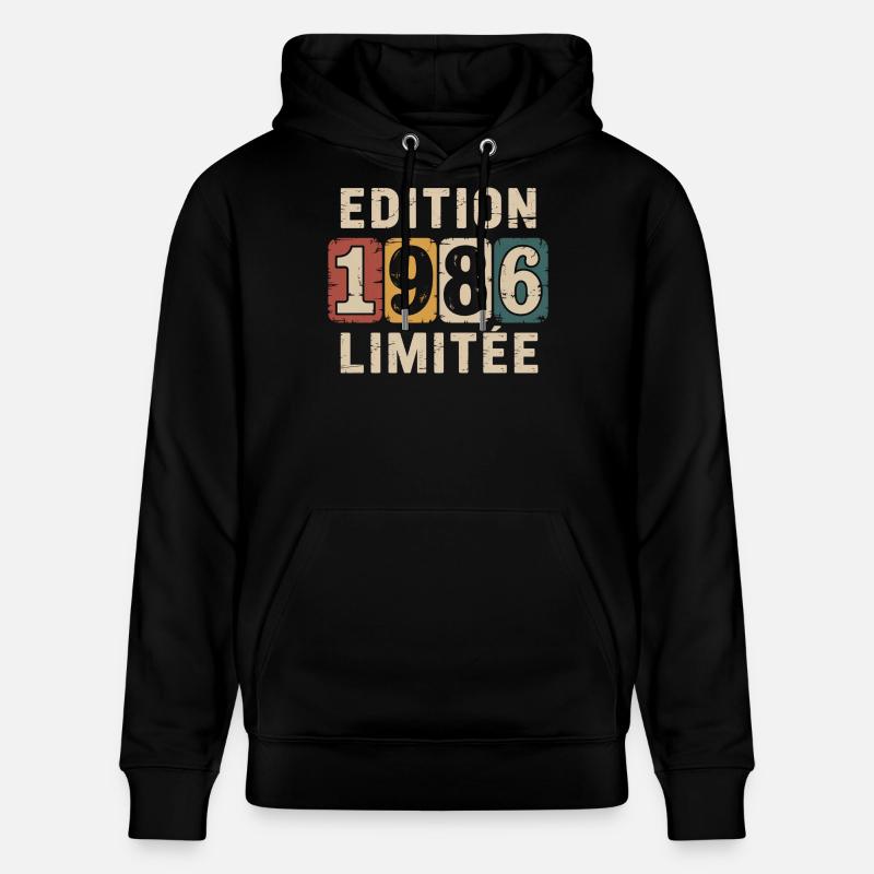Edition 1986 Limitée - Sweat à capuche bio CRUISER Stanley/Stella Unisexe - noir