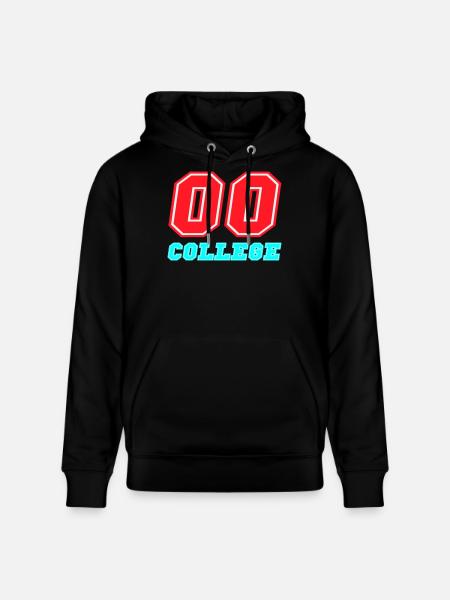 00 College Neon Emblem - Stanley/Stella CRUISER Unisex Organic Hoodie - black