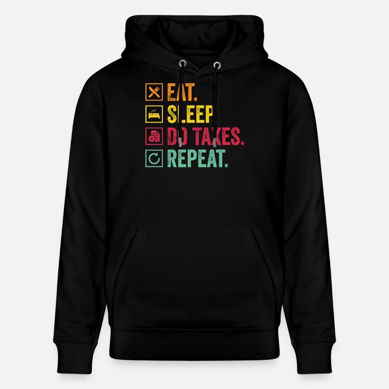 Manger Contrôle du sommeil Répéter - Sweat à capuche bio CRUISER Stanley/Stella Unisexe - noir