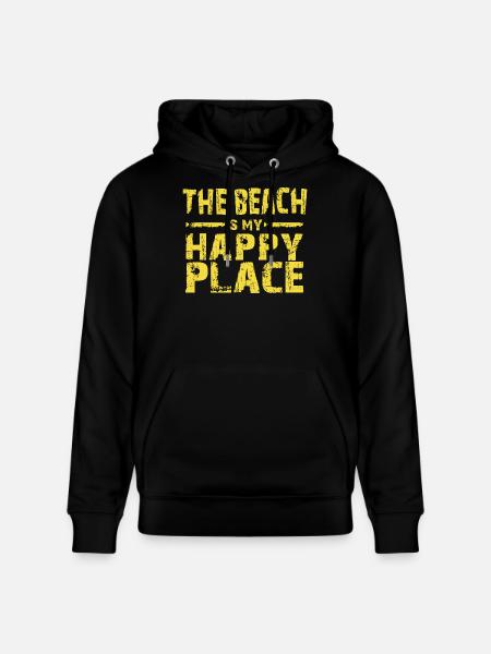 The beach is my happy place - Stanley/Stella CRUISER Unisex Organic Hoodie - black