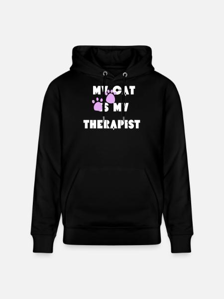 Mon chat est mon thérapeute - Sweat à capuche bio CRUISER Stanley/Stella Unisexe - noir