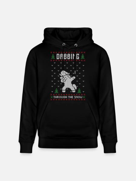 Santa-Einhorn-Hässlicher Weihnachtspullover abtupfen - Stanley/Stella Unisex Bio-Hoodie CRUISER - Schwarz