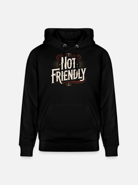 Not Friendly Introvert Antisocial Loner - Stanley/Stella CRUISER Unisex Organic Hoodie - black
