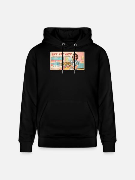 Eat the Rich – Retro Satire - Stanley/Stella CRUISER Unisex Organic Hoodie - black