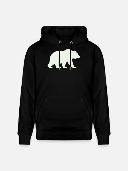 Silhouette d’ours vert doux - Sweat à capuche bio CRUISER Stanley/Stella Unisexe - noir