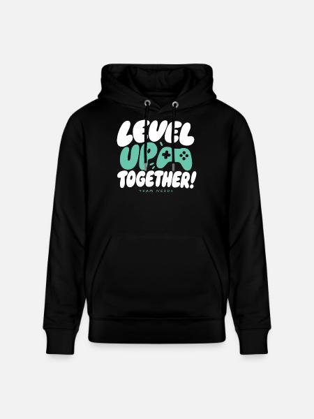 Level Up Together Team Nerds - Stanley/Stella Unisex Bio-Hoodie CRUISER - Schwarz