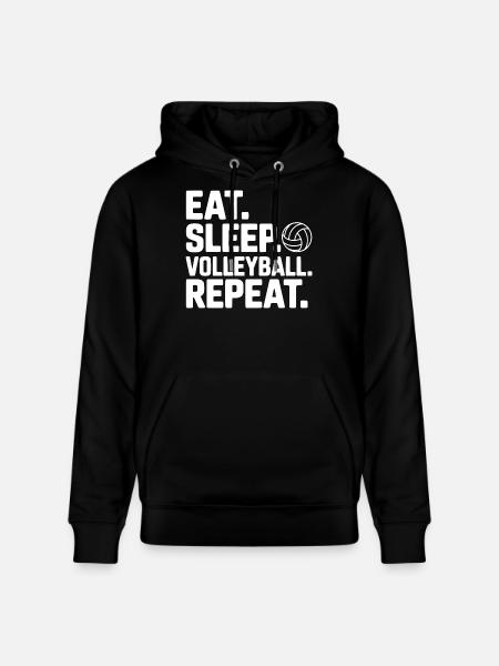 Eat. Sleep. Volleyball. Repeat. - Stanley/Stella CRUISER Unisex Organic Hoodie - black