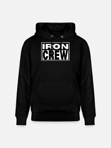 Iron Crew Bold Monochrome Gym Fitness - Stanley/Stella CRUISER Unisex Organic Hoodie - black