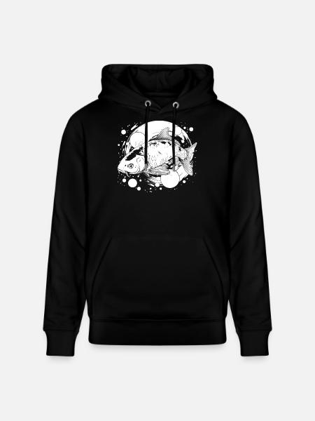 Fishing Street Art - Stanley/Stella CRUISER Unisex Organic Hoodie - black