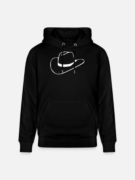 Cowboy_Cowboyhut_weiss_linedance_western_countr - Stanley/Stella CRUISER Unisex Organic Hoodie - black
