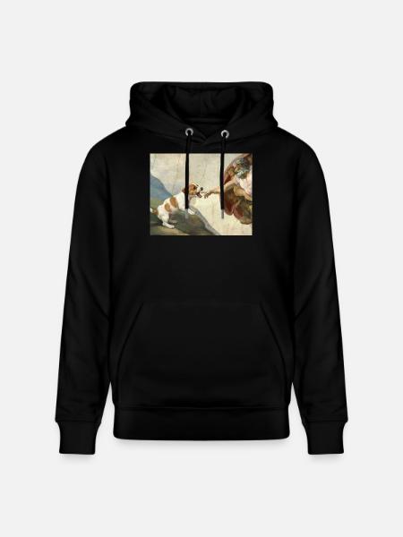 Dog God Hand Beagle Dog meme - Stanley/Stella CRUISER Unisex Organic Hoodie - black