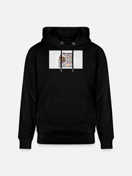Kaffee Morgen Spruch Illustration - Stanley/Stella Unisex Bio-Hoodie CRUISER - Schwarz