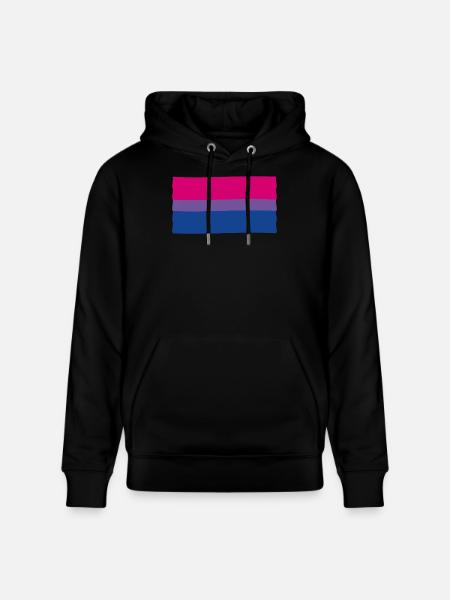 Bisexual Pride Flag - Stanley/Stella CRUISER Unisex Organic Hoodie - black