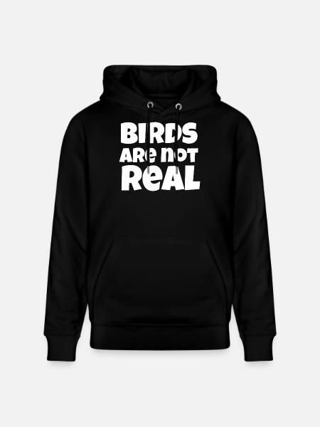 Birds Not Real Meme - Stanley/Stella CRUISER Unisex Organic Hoodie - black