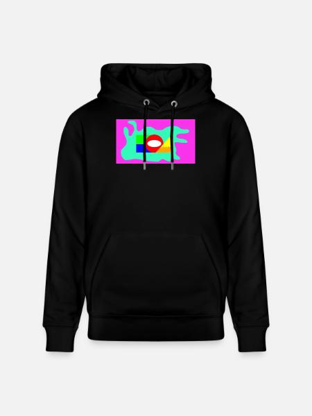 Geometrische Farbblock Collage Neon - Stanley/Stella Unisex Bio-Hoodie CRUISER  - Schwarz