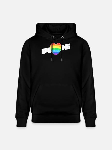 Pride Herz - Regenbogen Design - Stanley/Stella Unisex Bio-Hoodie CRUISER  - Schwarz