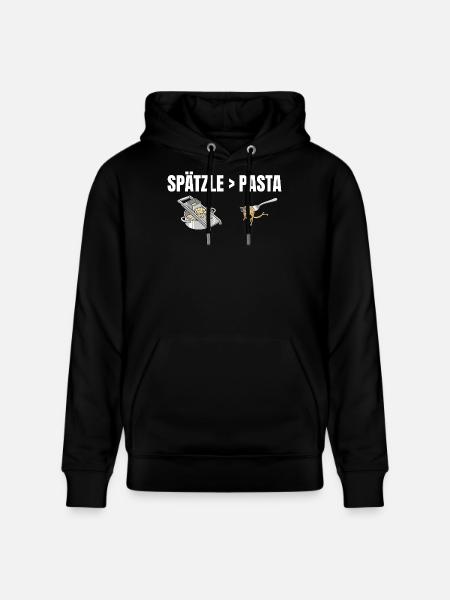 Spätzle sind besser als Pasta Schwäbisch - Stanley/Stella Unisex Bio-Hoodie CRUISER - Schwarz