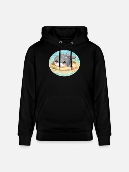 Wal auf Sandbank im Meer - Stanley/Stella Unisex Bio-Hoodie CRUISER - Schwarz