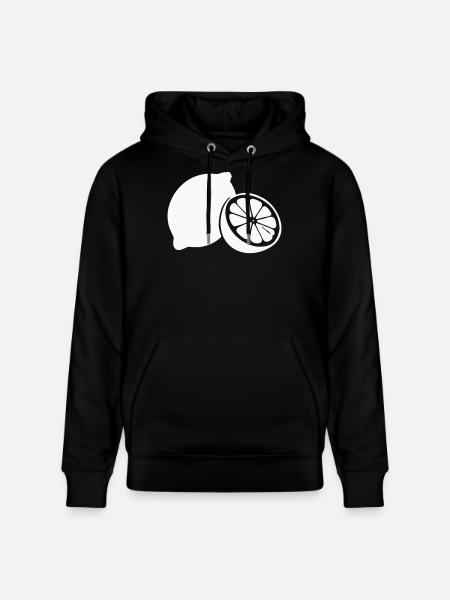 Citrus Silhouette Lemons - Stanley/Stella CRUISER Unisex Organic Hoodie - black