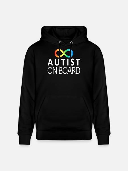 Autist on Board: Neurodiversity Stickers - Stanley/Stella CRUISER Unisex Organic Hoodie - black