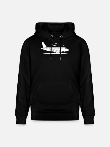 Airplane Sketch - Stanley/Stella CRUISER Unisex Organic Hoodie - black